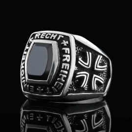 925 Sterling Silver Einigkeit Recht Freiheit Germany Ring