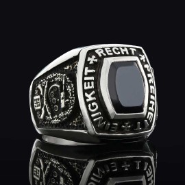 925 Sterling Silver Einigkeit Recht Freiheit Germany Ring