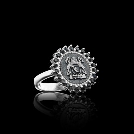925 Sterling Silver Family Coat of Arms Stone Women Ring