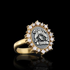 925 Sterling Silver Family Coat of Arms Symbol Women Ring