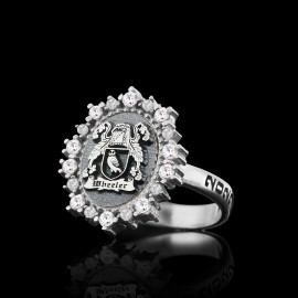 925 Sterling Silver Family Coat of Arms Symbol Women Ring
