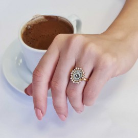 925 Sterling Silver Family Coat of Arms Symbol Women Ring