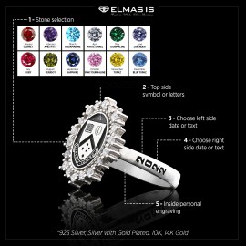 925 Sterling Silver Family Coat of Arms Symbol Women Ring