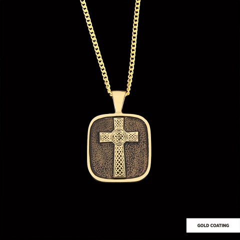 925 Sterling Silver Gold Plated Crusader Christian Necklace, Silver Cross Necklace, Silver Christian Cross Pendants