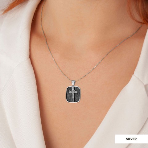 925 Sterling Silver Gold Plated Crusader Christian Necklace, Silver Cross Necklace, Silver Christian Cross Pendants