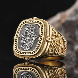 925 Sterling Silver Hamsa Ring