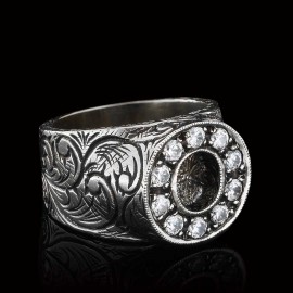 925 Sterling Silver Handmade Monogram O Bold Alphabet Ring