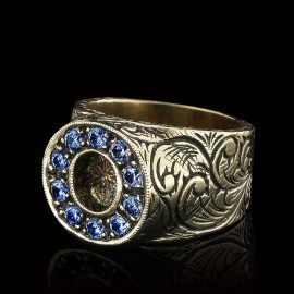 925 Sterling Silver Handmade Monogram O Bold Alphabet Ring