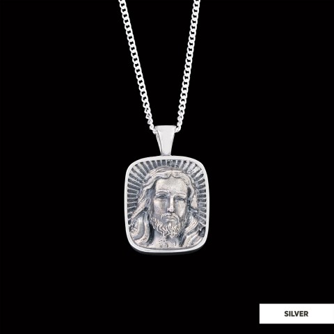 925 Sterling Silver Jesus Necklace, Christian Pendant, Gold Plated Jesus Jewelry, Religious Accessory