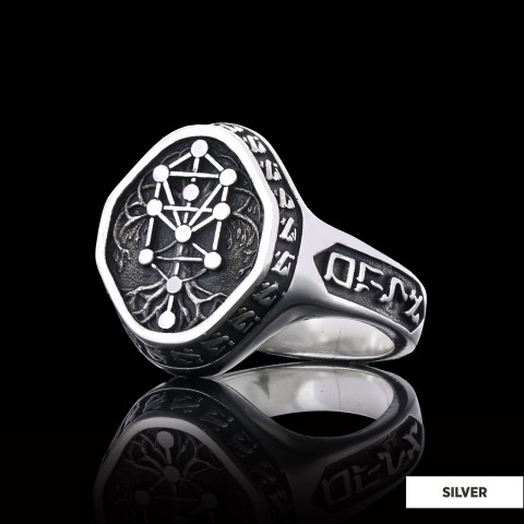 925 Sterling Silver Kabbalah Rings, Elohim Kabbalah Ring, Man Ring, Religious Gifts