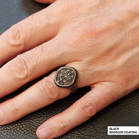 925 Sterling Silver Kabbalah Rings, Elohim Kabbalah Ring, Man Ring, Religious Gifts