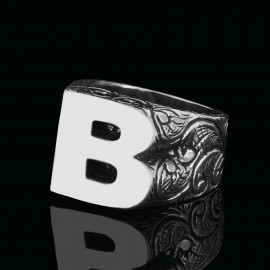 925 Sterling Silver Custom Design Celtic Letter B Ring