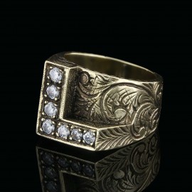925 Sterling Silver Letter L Ring