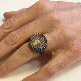 925 Sterling Silver Libra Sign Ring