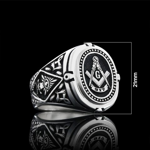 925 Sterling Silver Lodge Canada Masonic Ring