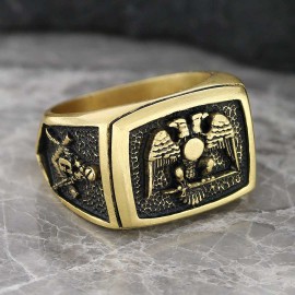 Master Mason Handmade Sterling Silver Men Signet Ring, Freemason Symbol Signet Ring