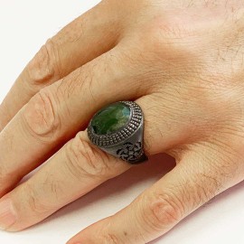 Motif Edges Silver Men Ring
