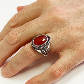 Motif Edges Silver Men Ring