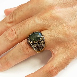 925 Sterling Silver Men Ring with Motif