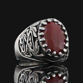 925 Sterling Silver Men Ring with Motif