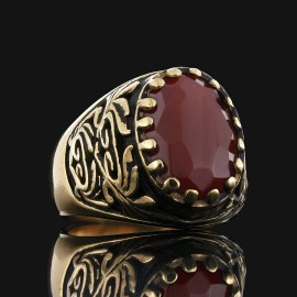 925 Sterling Silver Men Ring with Motif