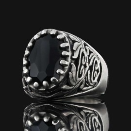 925 Sterling Silver Men Ring with Motif