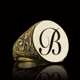 925 Sterling Silver Monogram B Letter Ring