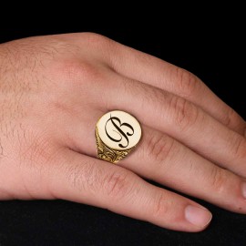925 Sterling Silver Monogram B Letter Ring