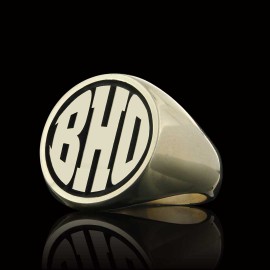 925 Sterling Silver Monogram BHO Letter Ring
