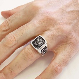 925 Sterling Silver Ottoman State Coat of Arms Ring