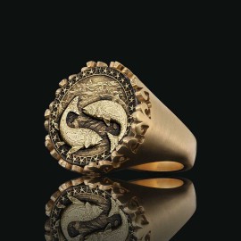 925 Sterling Silver Pisces Sign Ring