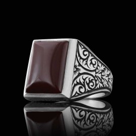 925 Sterling Silver Ring With Motif Stone