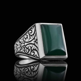 925 Sterling Silver Ring With Motif Stone