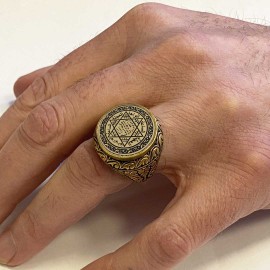 925 Sterling Silver Seal Of Solomon Ring
