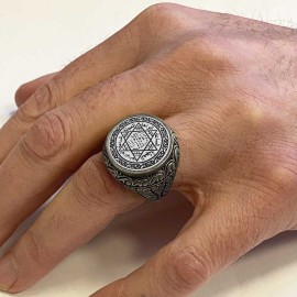 925 Sterling Silver Seal Of Solomon Ring