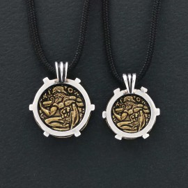 925 Sterling Silver Special Design Greek Drachm of Naxos Coin Women Pendant