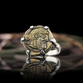 925 Sterling Silver Special Design Greek Drachm of Naxos Coin Women Ring