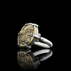 925 Sterling Silver Special Design Greek Drachm of Naxos Coin Women Ring