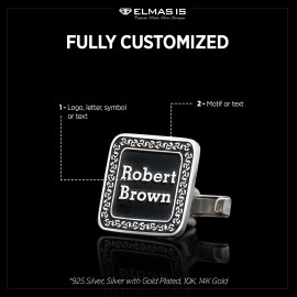 925 Sterling Silver Special Design Square Cufflinks