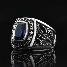 925 Sterling Silver United States National Guard Ring