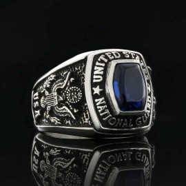 925 Sterling Silver United States National Guard Ring