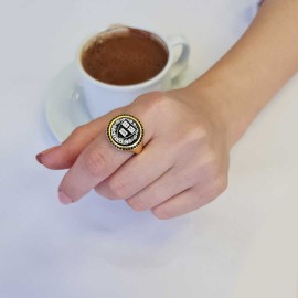 925 Sterling Silver Women Design Harvard Ring