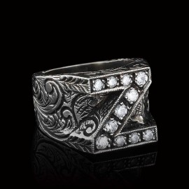 925 sterling Silver Alphabet Z Ring