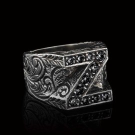 925 sterling Silver Alphabet Z Ring