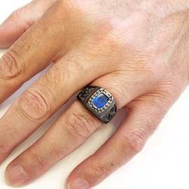 Acacia with Stone Masonic Ring, Master Mason Ring