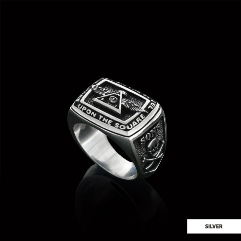 All Seeing Eye Ring, Signet Mason Ring, Mason Jewelry