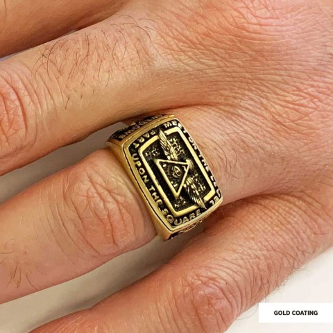 All Seeing Eye Ring, Signet Mason Ring, Mason Jewelry