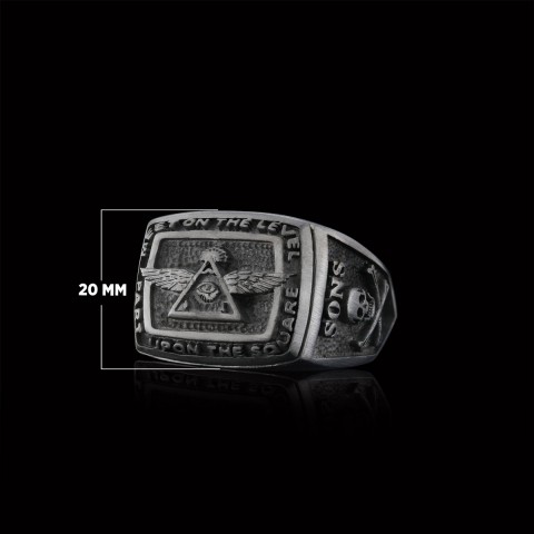 All Seeing Eye Ring, Signet Mason Ring, Mason Jewelry