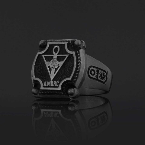 Amorc Jewelry, Spiritual Emblem of the AMORC Ring, Special Design Rose Crucis Silver Ring