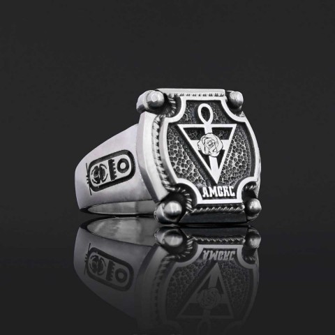 Amorc Jewelry, Spiritual Emblem of the AMORC Ring, Special Design Rose Crucis Silver Ring